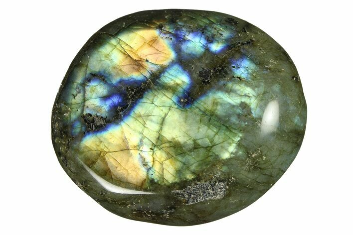 Flashy, Polished Labradorite Palm Stone - Madagascar #290535